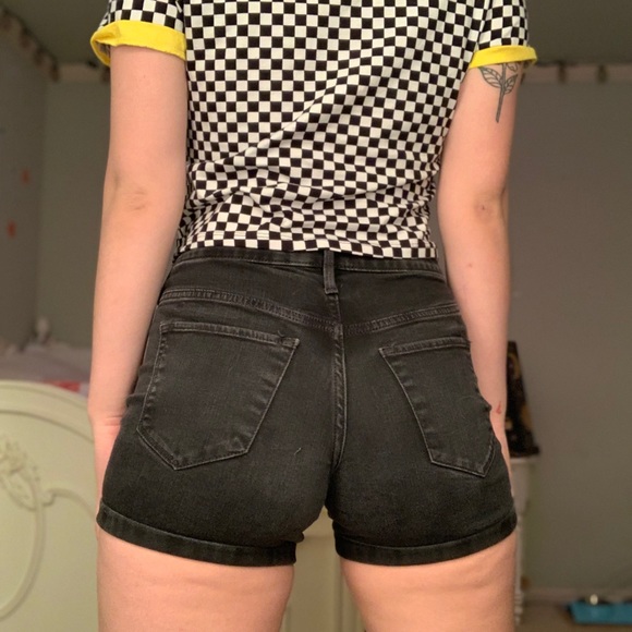 Black High Waisted Shorts - Picture 3 of 4